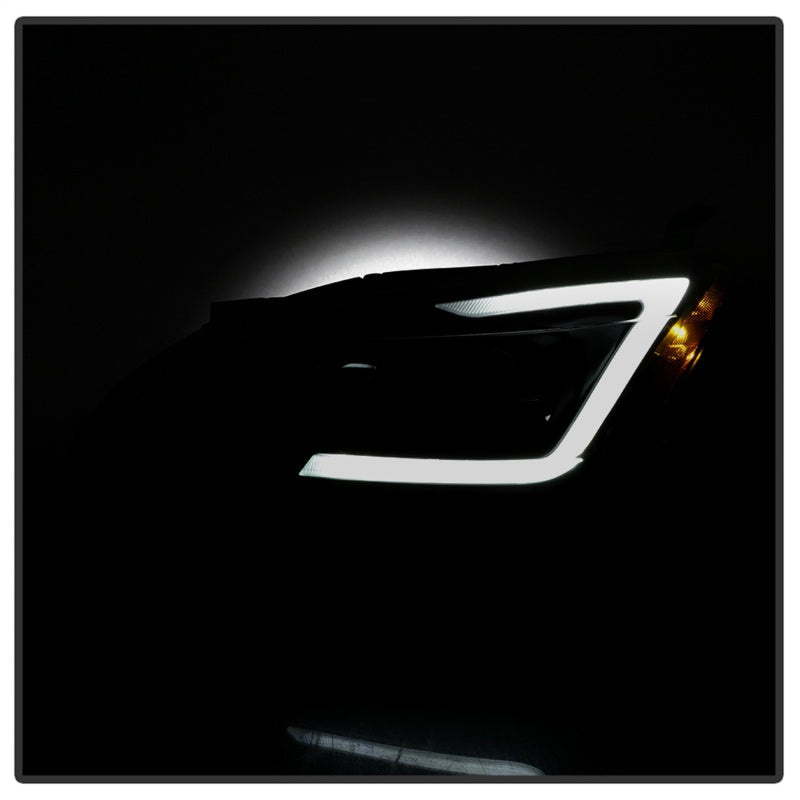 xTune 13-15 Nissan Sentra DRL LED Light Bar Proj Halogen Headlights - Blk Smoke (PRO-JH-NS13-LB-BSM) SPYDER