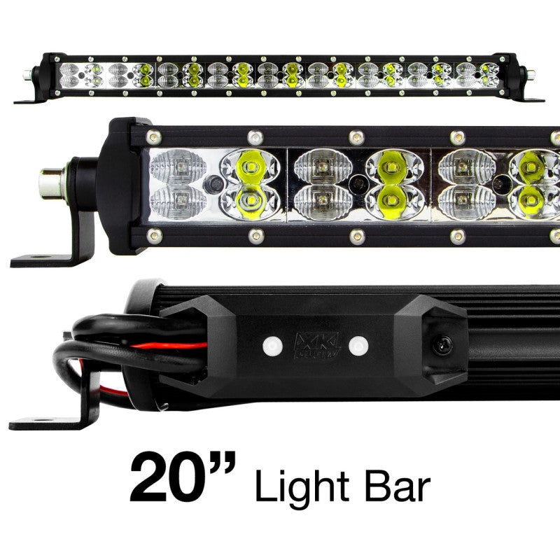 XKGlow 20" RGBW Light Bar High Power Offroad Work/Hunting Light w/ Built-in XKchrome Bluetooth Controller - Part XK-BAR-20