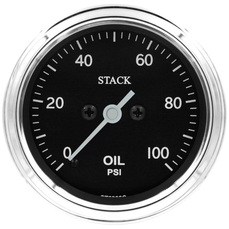 Autometer Stack 52mm 0-100 PSI 1/8in NPTF Male Pro Stepper Motor Oil Pressure Gauge - Classic ST3302C