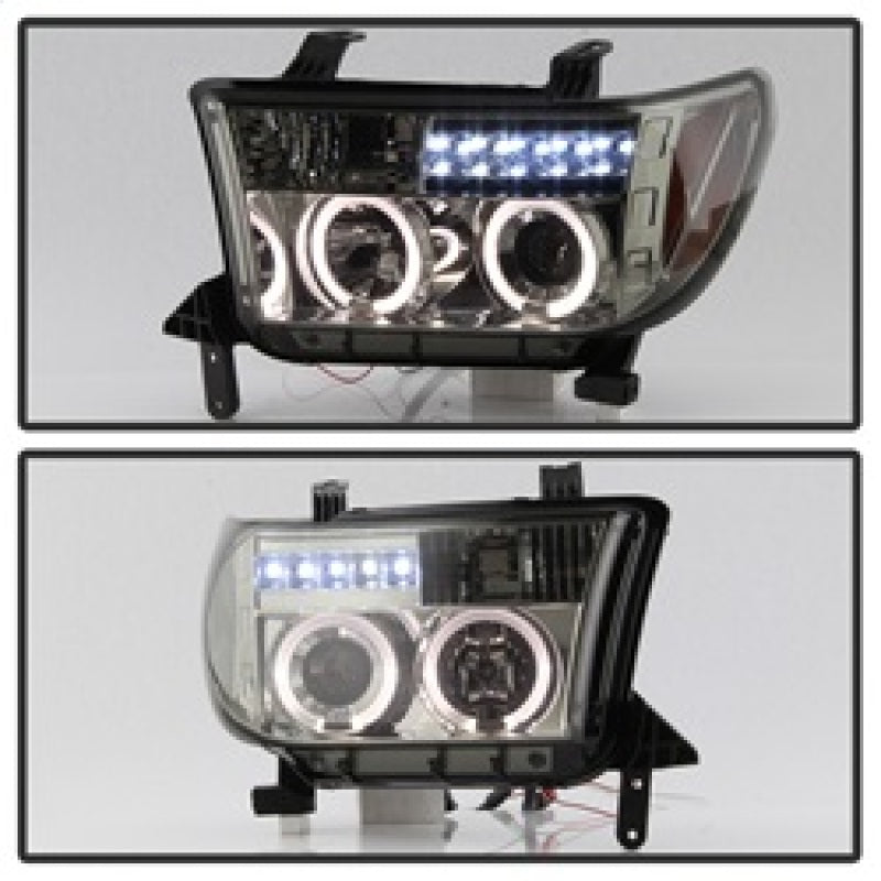 Spyder Toyota Tundra 07-13 Projector Headlights LED Halo LED Smke PRO-YD-TTU07-HL-SM SPYDER