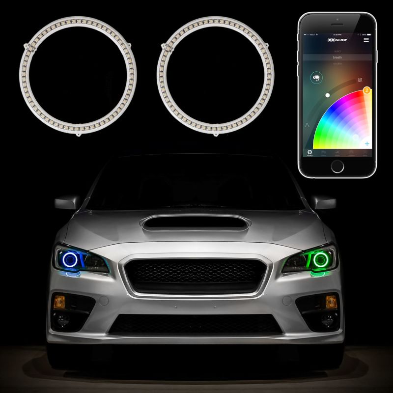 XKGlow 2x60mm - RGB Switchback Halo Million Color XKchrome Smartphone App Controlled Kit - Part XK042008-60