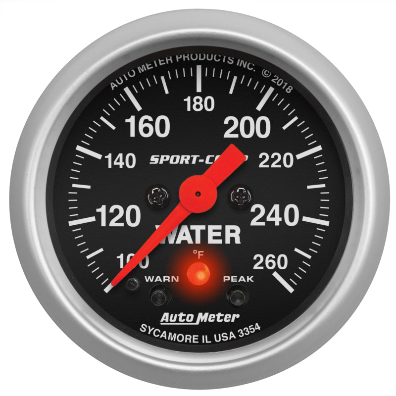 Autometer 2-1/16in 260 Deg Water Temp Gauge Digital Stepper Motor w/Peak & Warn - Sport-Comp 3354