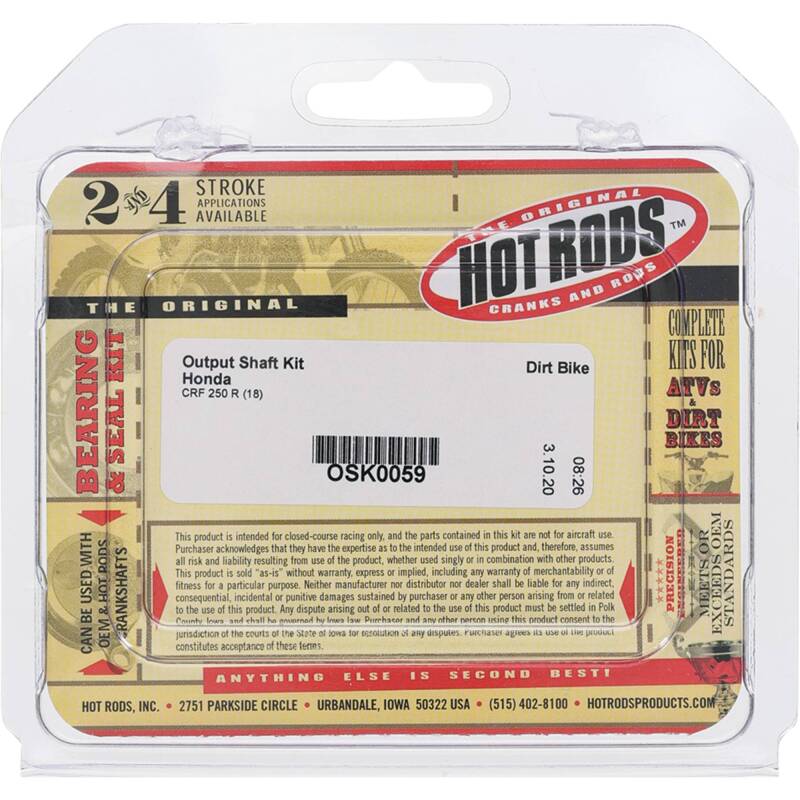 Hot Rods 18-21 Honda CRF 250 R 250cc Output Shaft Kit OSK0059