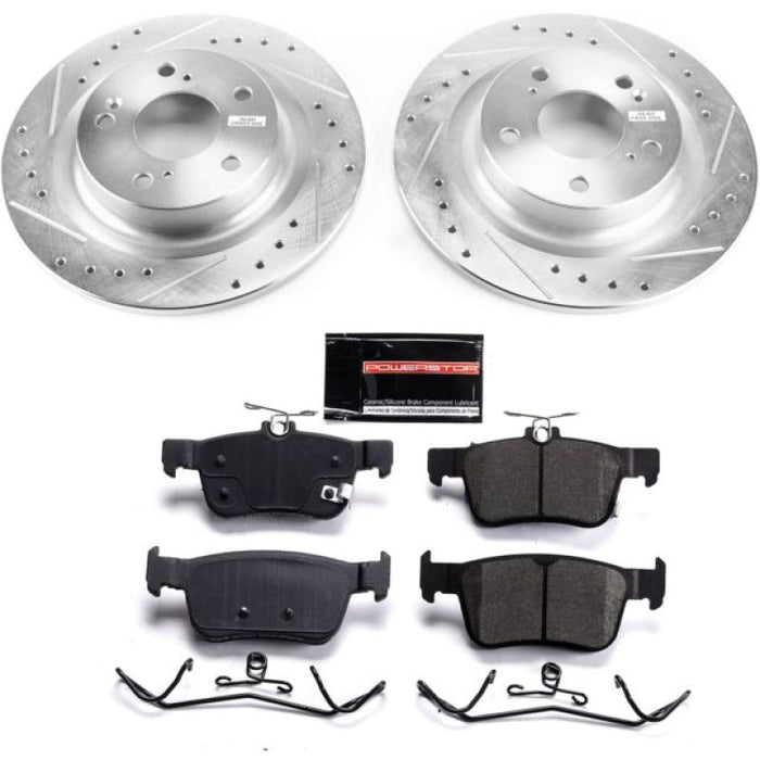 Power Stop 17-19 Honda Civic Front & Rear Z17 Evolution Geomet Coated Brake Kit