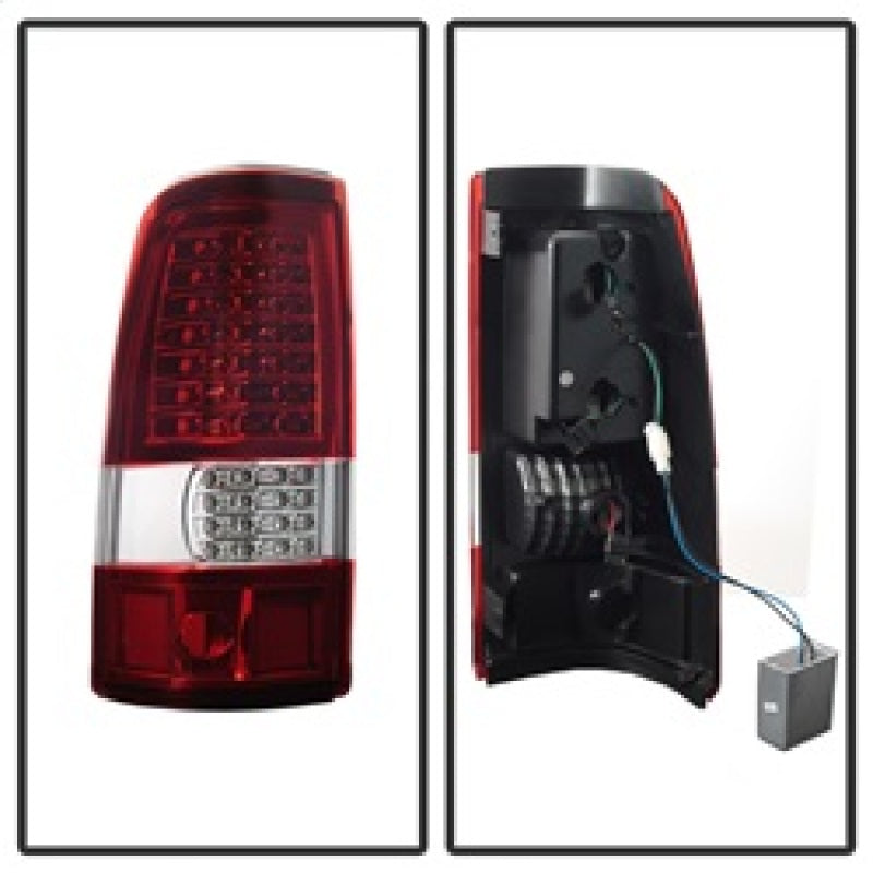 xTune 03-06 Chevrolet Silverado 1500/2500HD LED Tail Lights - Red Clear (ALT-JH-CSIL03-CS-RC) SPYDER