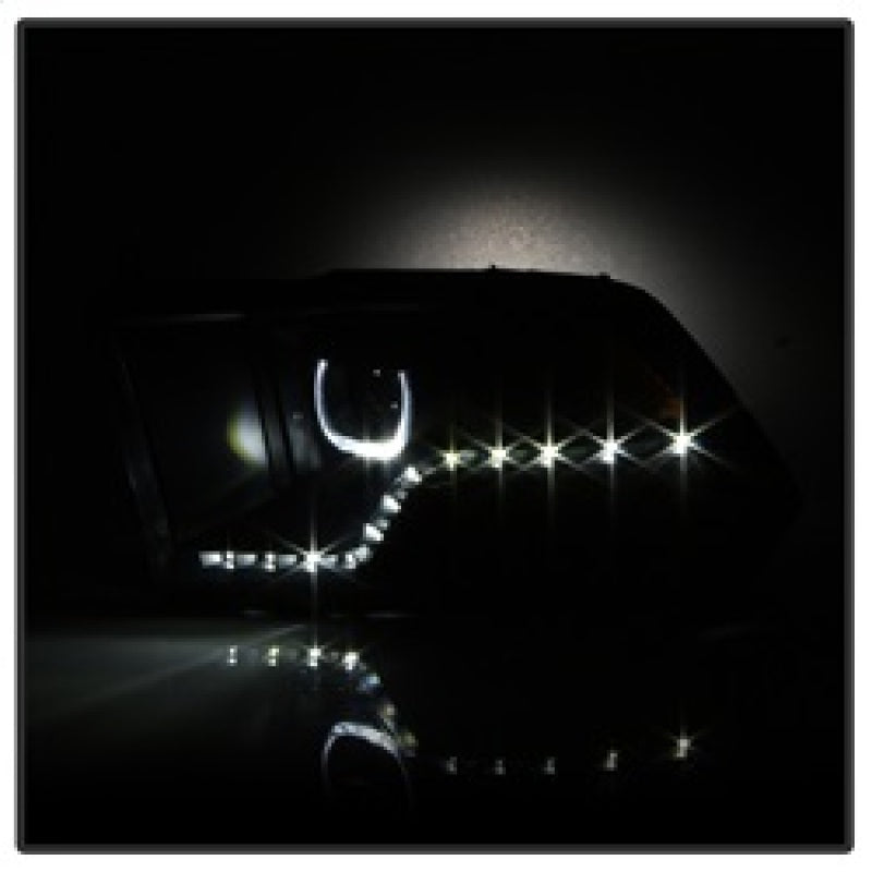 xTune Dodge Ram 2009-2014 Halo LED Projector Headlights - Black Smoke PRO-JH-DR09-CFB-BSM SPYDER