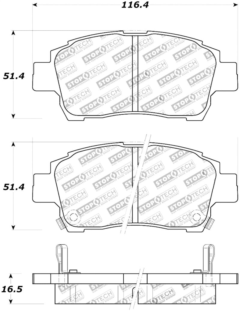 StopTech Premium Ceramic Front Brake Pads - 308.08220 Stoptech