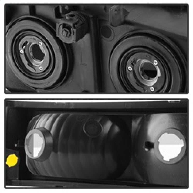 Xtune Chevy Silverado 2500HD 03-06 Crystal Headlights w/ Bumper Lights HD-JH-CSIL03-AM-BSM-SET SPYDER