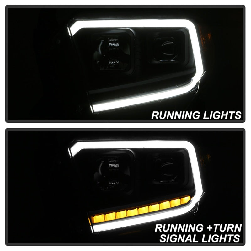 xTune 14-17 Toyota Tundra DRL LED Light Bar Projector Headlights - Black (PRO-JH-TTU14-LB-BK) SPYDER