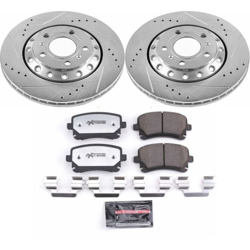 Power Stop 03-10 Audi A8 Quattro Rear Z26 Street Warrior Brake Kit PowerStop