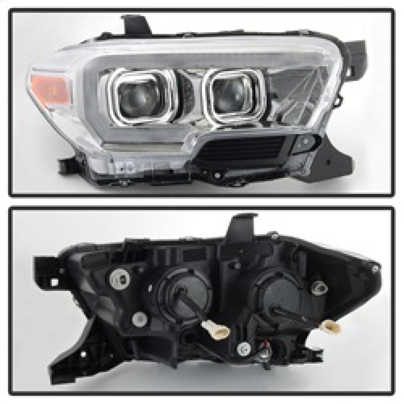 xTune Toyota Tacoma 16-18 DRL Light Bar Projector Headlights - Chrome PRO-JH-TTA16-LBDRL-C SPYDER
