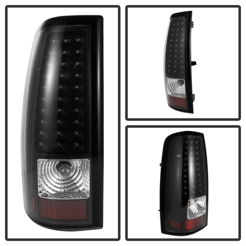 Xtune 03-06 Silverado 1500/2500 (Will Not Fit Stepside) LED Tail Lights Black ALT-ON-CS03-LED-BK SPYDER