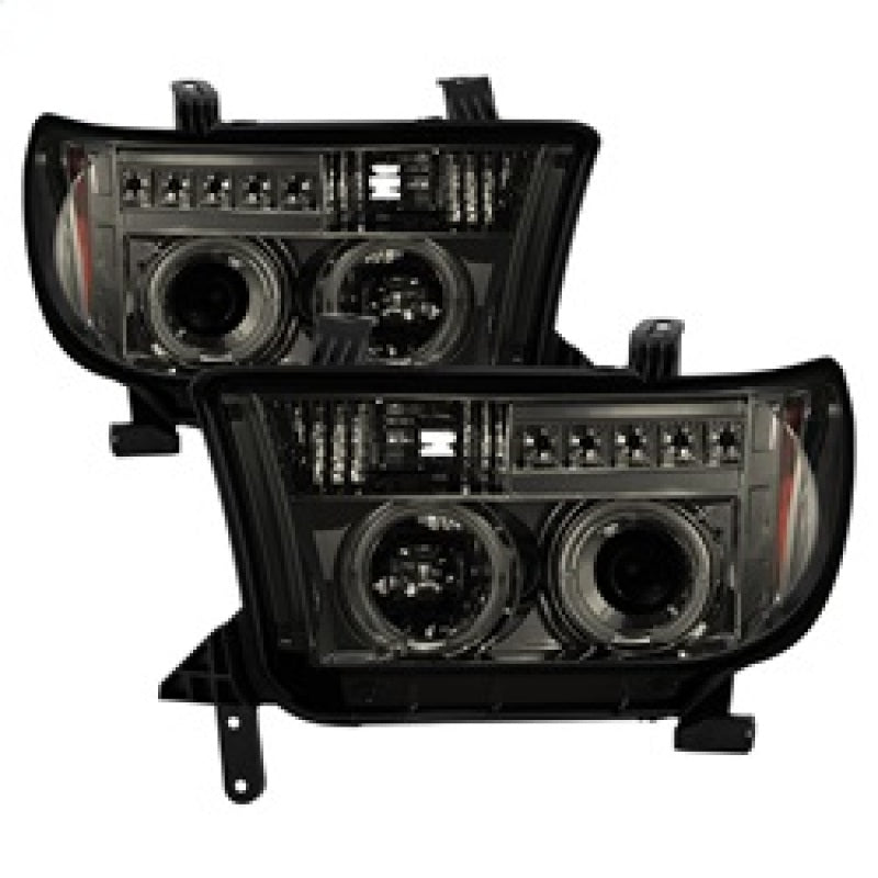 Spyder Toyota Tundra 07-13 Projector Headlights LED Halo LED Smke PRO-YD-TTU07-HL-SM SPYDER