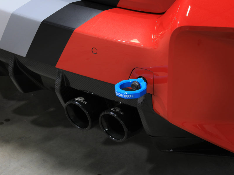 aFe CONTROL Front / Rear Tow Hook BMW M2 (G87) 23-25 L6-3.0L (tt) S58 - 450-502004-L - Blue