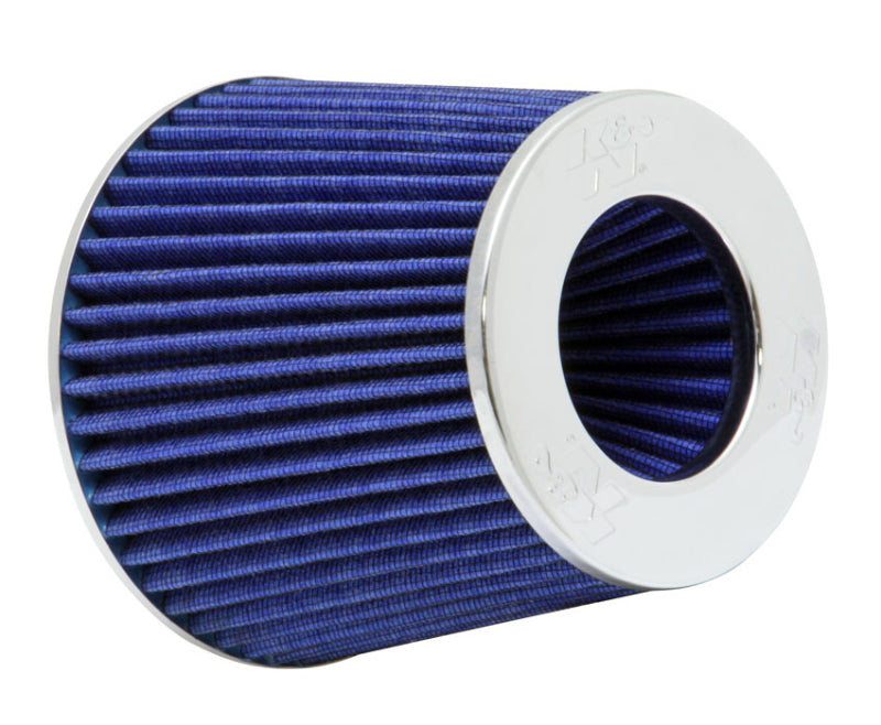 K&N Universal Air Filter Chrome Round Tapered Blue - 4in Flange ID x 1.125in Flange Length x 5.5in H K&N Engineering