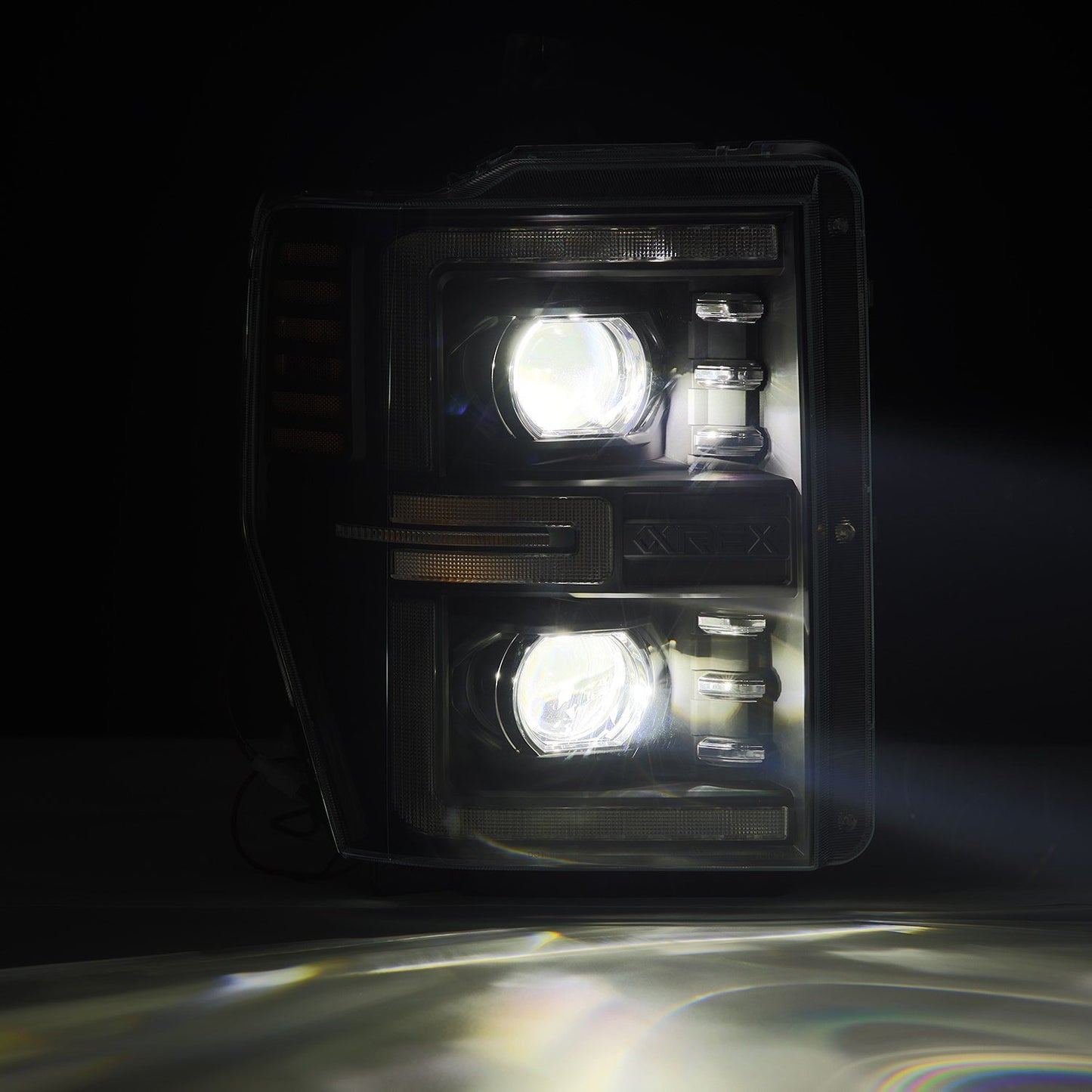 AlphaRex 880312 08-10 Ford Super Duty/Excursion LUXX-Series LED Projector Headlights Black - 880312
