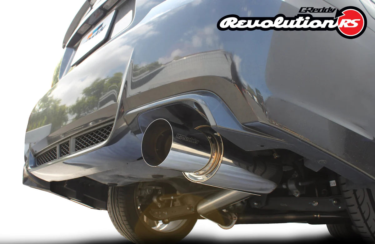 GReddy Revolution RS cat back exhaust Subaru WRX STI 2011-2014 76mm piping 115mm tip 10168101