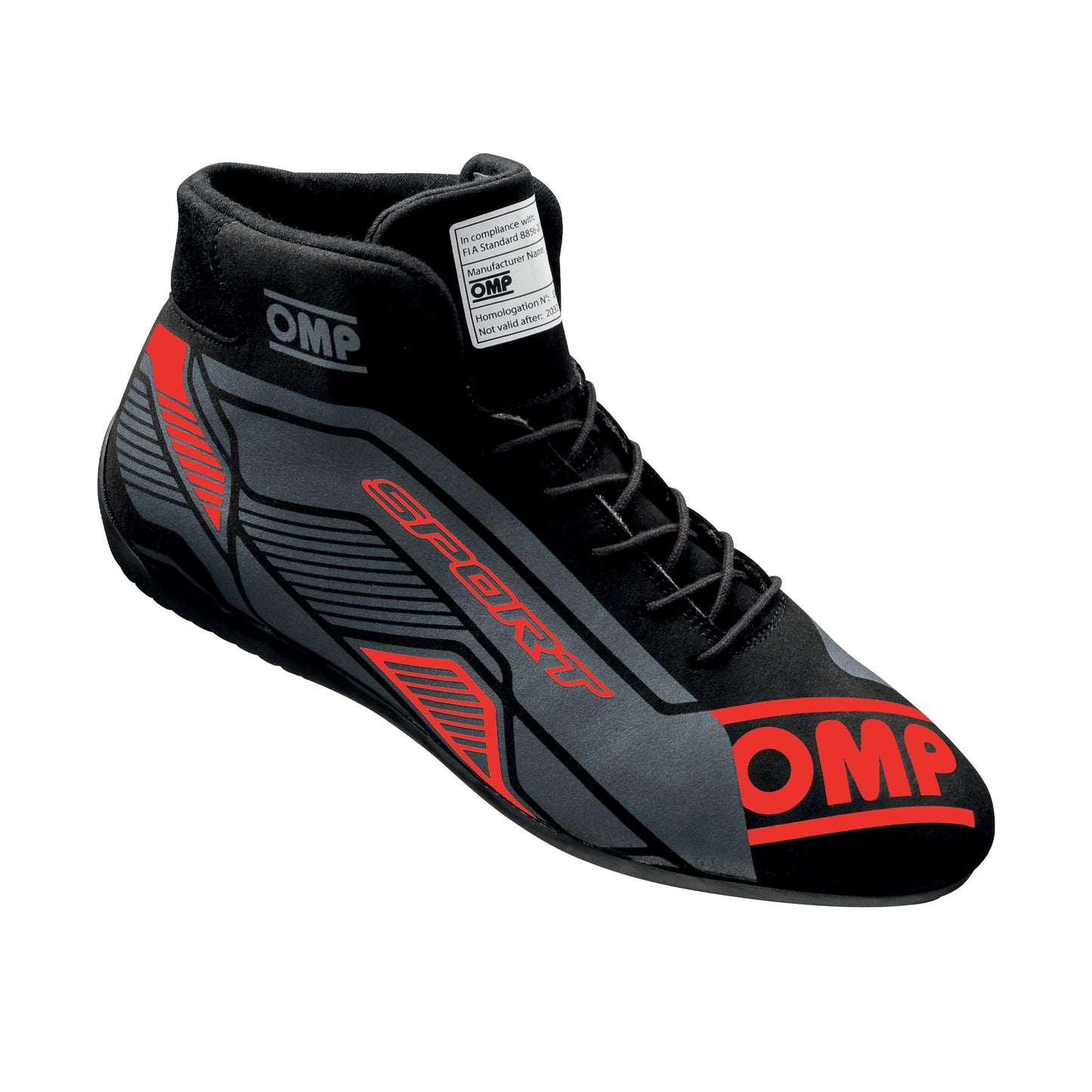 OMP Racing Sport Gloves FIA 8856-2018 Black/Red - Large