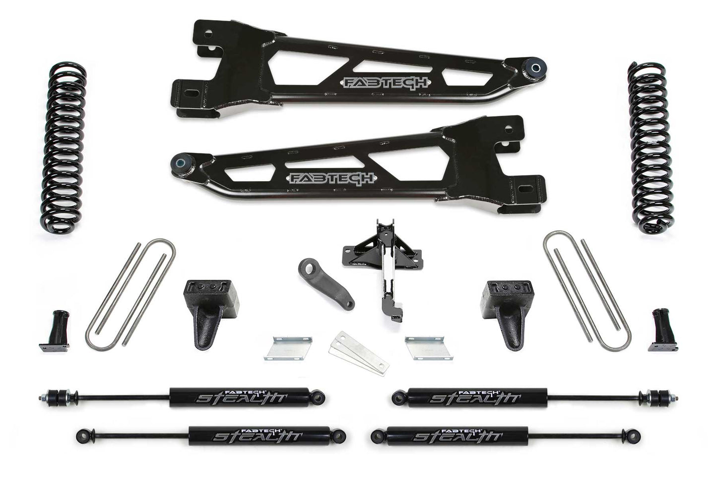 Fabtech 23-24 Ford F250/350 4WD Diesel 4in Radius Arm Lift Kit Stealth Shocks