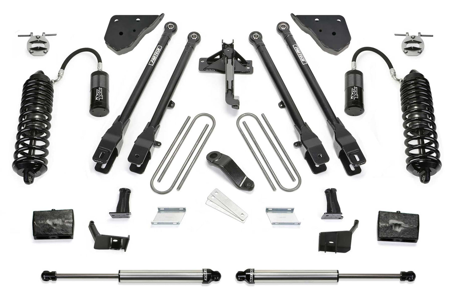 Fabtech 6in 4 Link Lift Kit Front Dirt Logic 4.0 Resi Coilovers & Rear Dirt Logic 2.25 Shocks