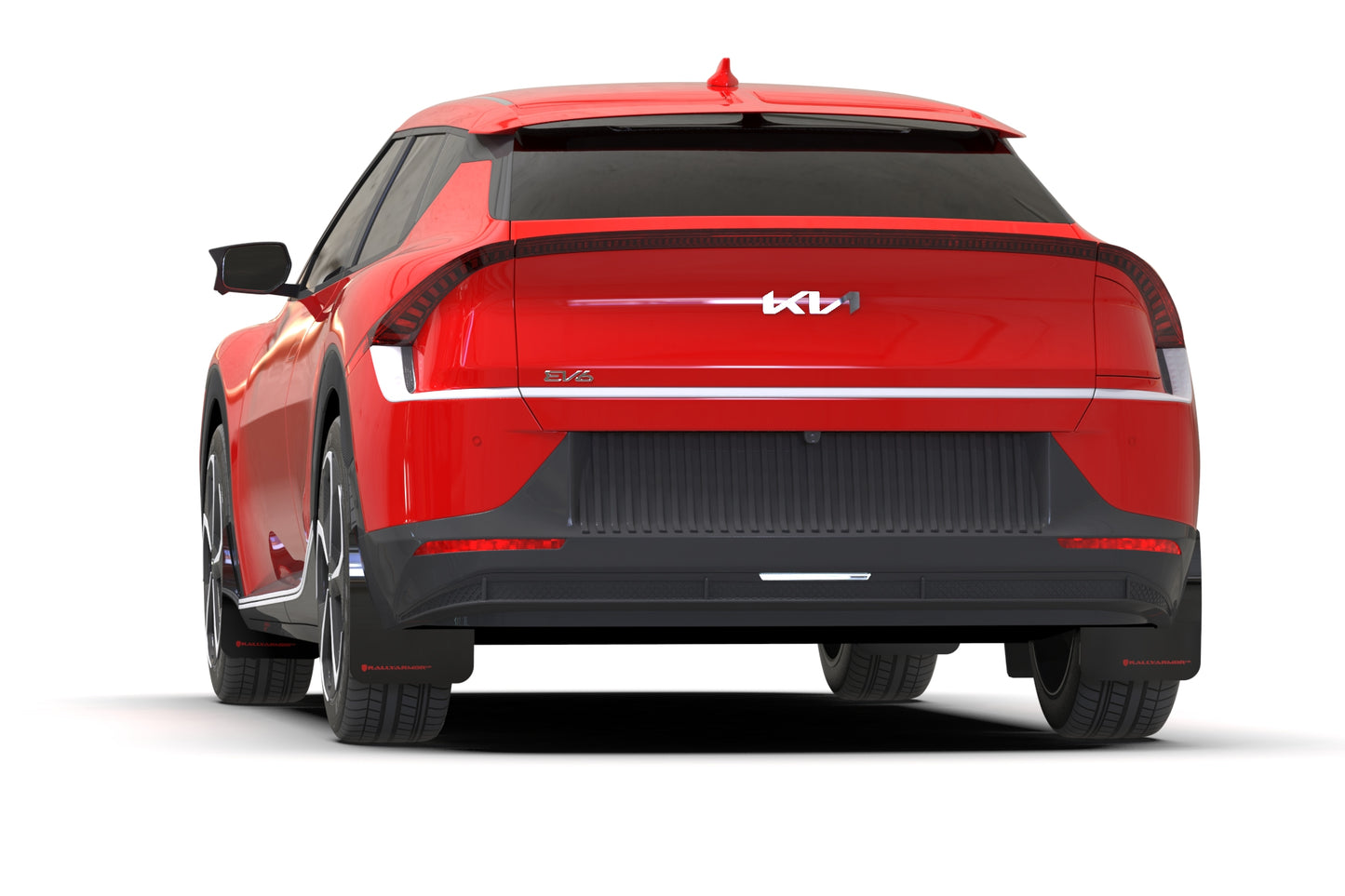 2022 Kia EV6 GT with Rally Armor UR Mud Flaps – Red Logo – MF91-UR-BLK-RD
