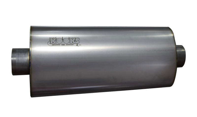 Kooks MUF-019 3 inch oval center center polished stainless steel muffler 18 inch body universal
