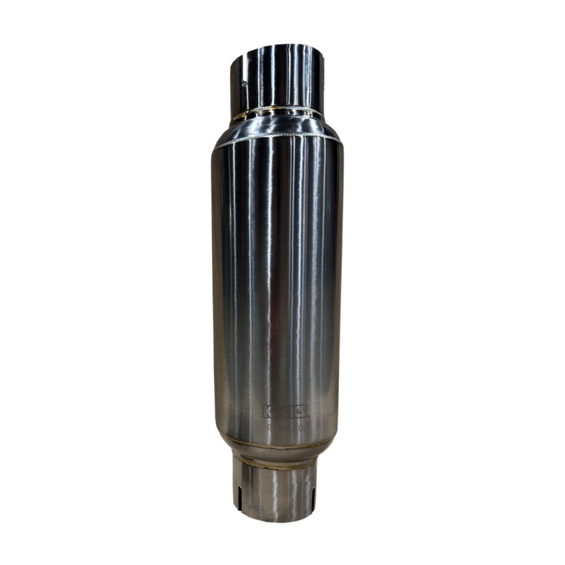 Kooks R300-10-CI 3 inch round clamp-in polished stainless steel muffler 10 inch body universal