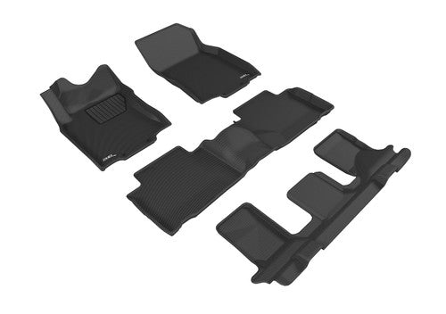 3D MAXpider L1NS10101509 2014-2019 Nissan Rogue Kagu 1st & 2nd & 3rd Row Floormats - Black