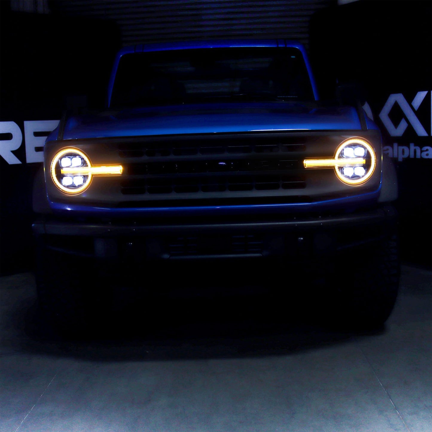 AlphaRex 21-23 Ford Bronco /22-23 Ford Bronco Raptor NOVA-Series LED Projector Headlights Alpha-black - 880259 AlphaRex