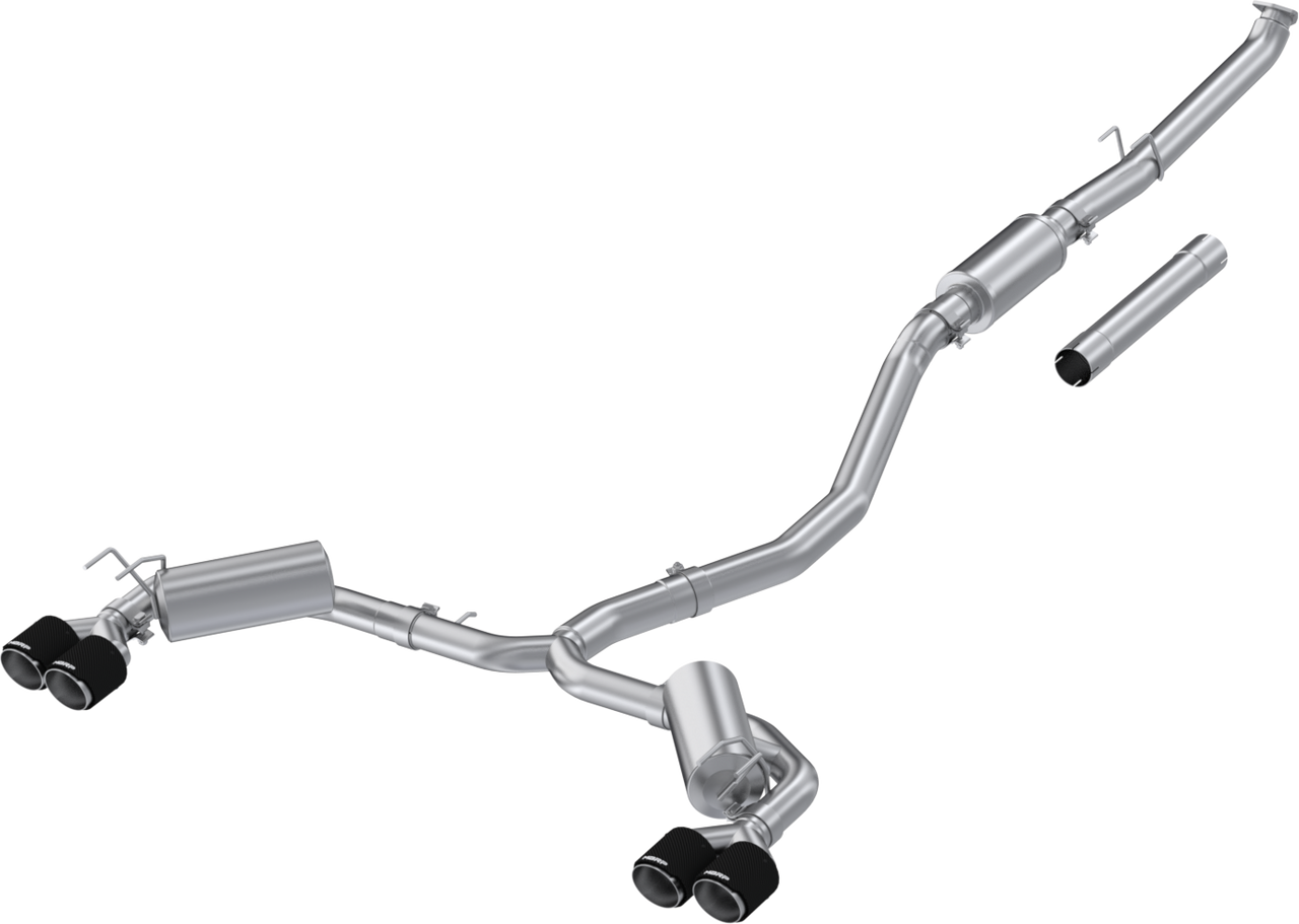 MBRP Cat-Back Exhaust System with Quad Rear Exit and Carbon Fiber Tips for 2022-2024 Honda Civic Sport Touring 1.5L Turbo - Part # S49063CF.