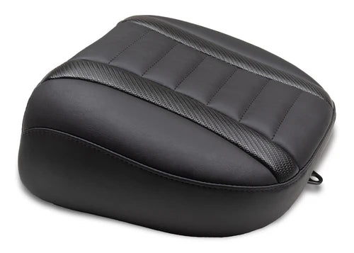 Mustang 88402 Deluxe Passenger Seat Black with Carbon Fiber Inlay for Harley Street Glide and Road Glide