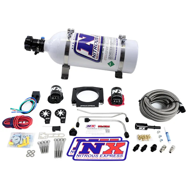 Nitrous Express LS Single Entry 90mm Plate Hardline System (50-400 HP) W/ 5 lb Bottle - 20934S-05