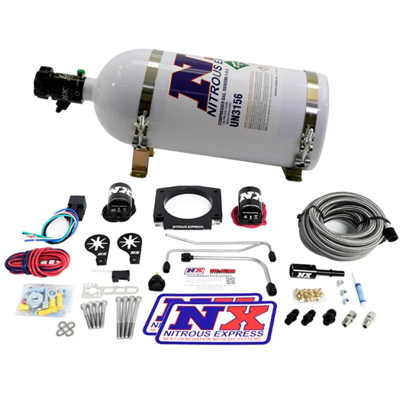Nitrous Express LS Single Entry 90mm Plate Hardline System (50-400 HP) W/ 10 lb Bottle - 20934S-10