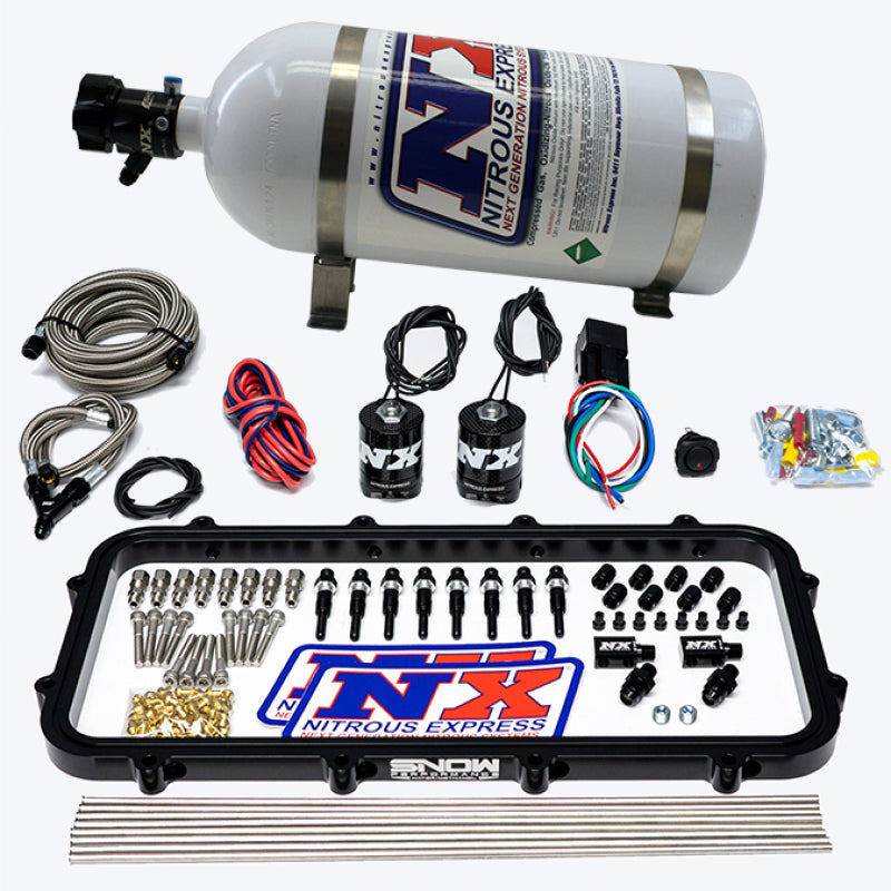 Nitrous Express Direct Port, Dry Holley High Ram Plate Nitrous System - 15 lb Bottle, part 20963-15