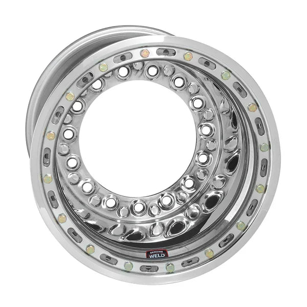 Weld Wide 5 XL Direct Mount 15x12 / 5x10.25 BP / 6in. BS Polished Assembly - Blk MOD Beadlock