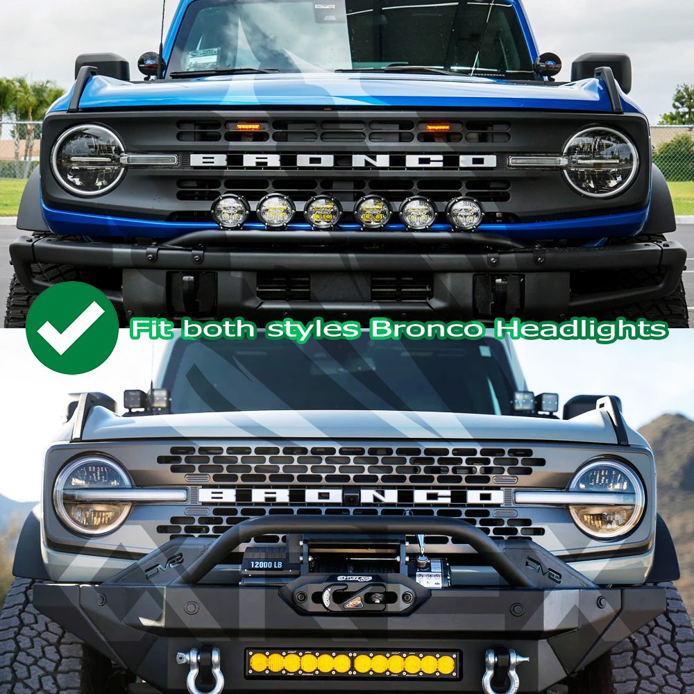 AlphaRex 21-23 Ford Bronco /22-23 Ford Bronco Raptor NOVA-Series LED Projector Headlights Alpha-black - 880259 AlphaRex