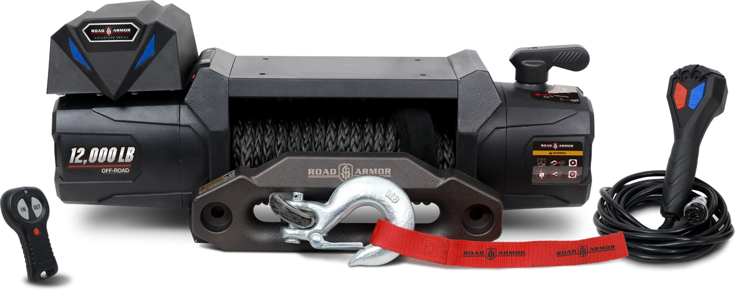 Road Armor 12000 lbs Non-integrated 12V DC Electric Winch w/ Synthetic Rope