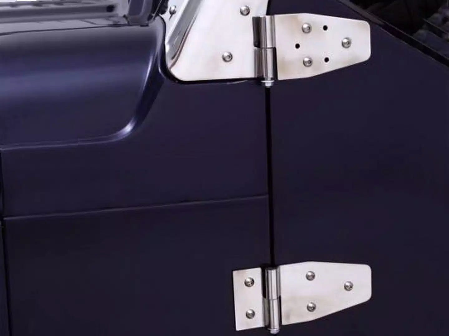 Rampage Stainless Steel Door Hinges for 1987-2006 Jeep Wrangler with Steel Half Doors - 7441