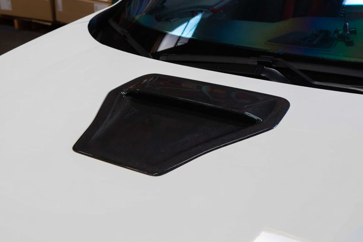 Revel GT dry carbon hood scoop gloss finish for 2016-2021 Honda Civic and Civic Type R - 1TR4GT0AH10