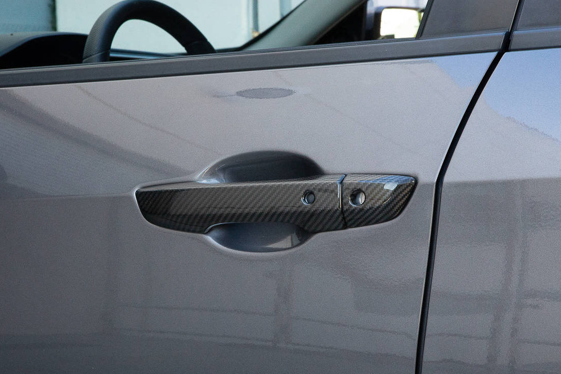 Revel GT dry carbon door handle covers gloss finish for 2016-2021 Honda Civic Sedan Hatchback and Type R FK8 - 1TR4GT0AH12