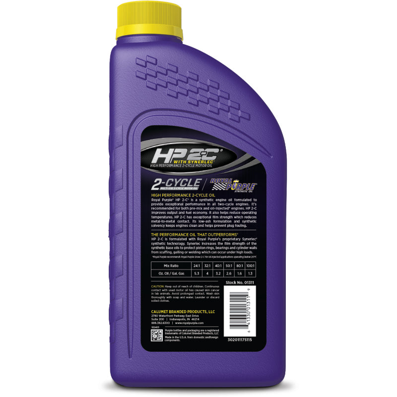Royal Purple HP 2-C High Performance Synthetic 2-Cycle Motor Oil, 6 x 1-quart case, part number 06311