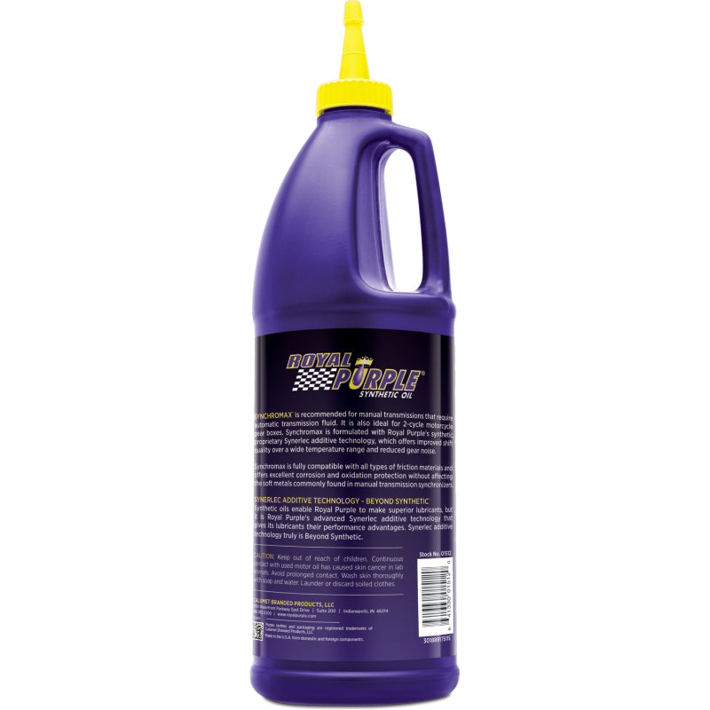Royal Purple Synchromax Synthetic Manual Transmission Fluid, 6 x 1-quart case, part number 06512