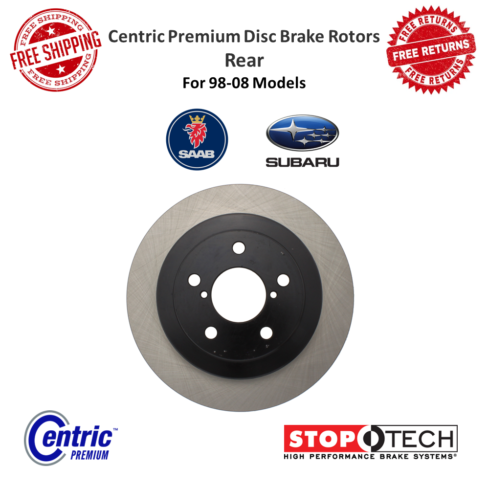 Centric 94-04 Ford Mustang GT Rear Premium Brake Rotors