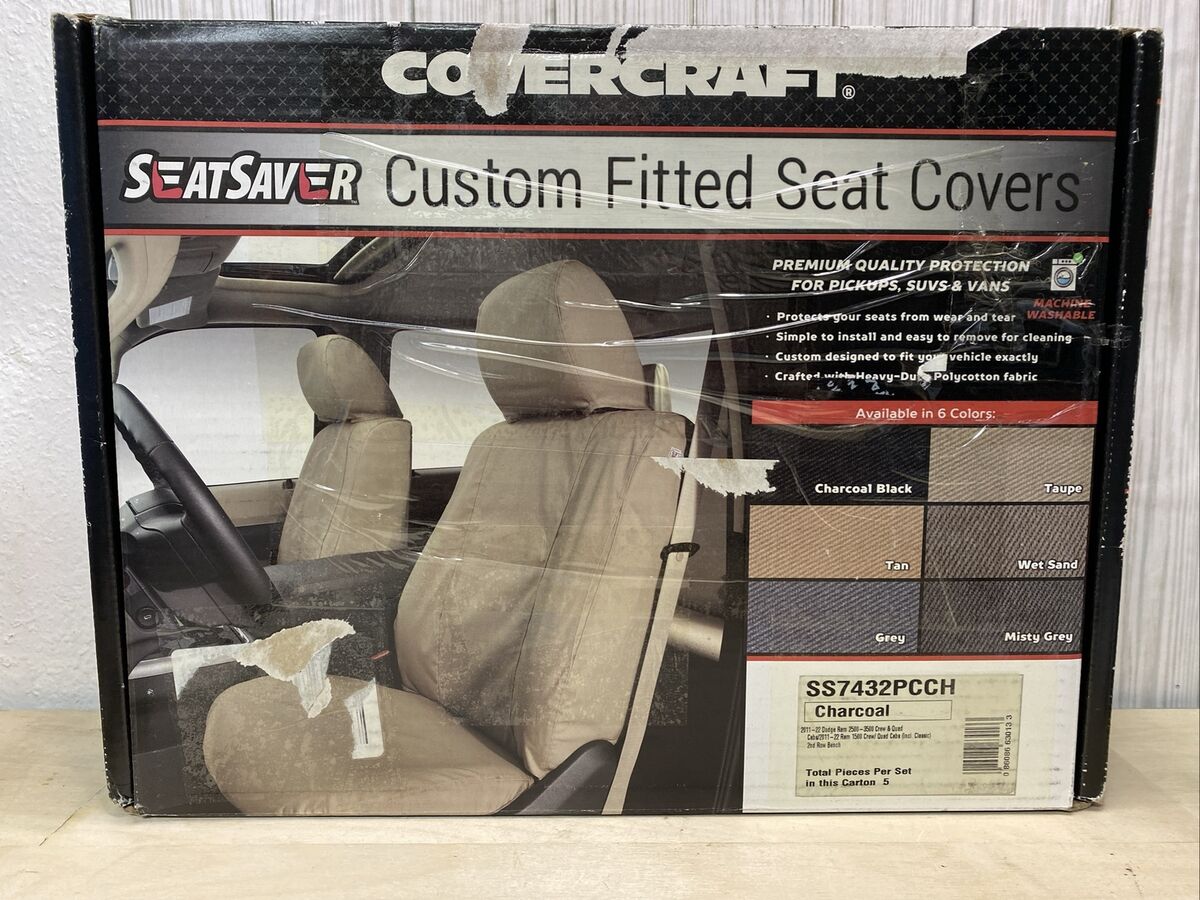 Covercraft 02-03 Dodge E Polycotton SeatSaver Custom Front Row Seat Covers - Misty Grey