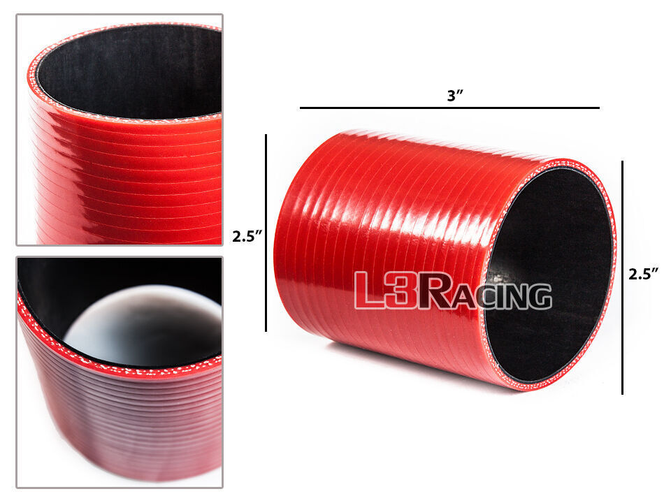 Wagner Tuning 63.5mm Silicone Connector Straight Black Silicone Hose