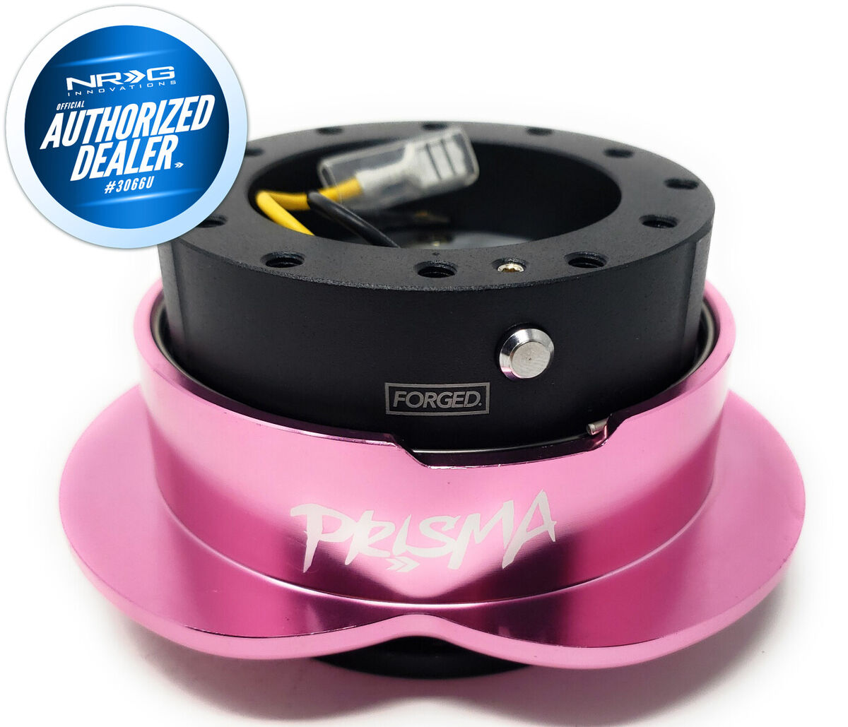 NRG Heart Quick Release Kit Gen 143 - Black Body / Pink Heart Ring - SRK-143BK-PK