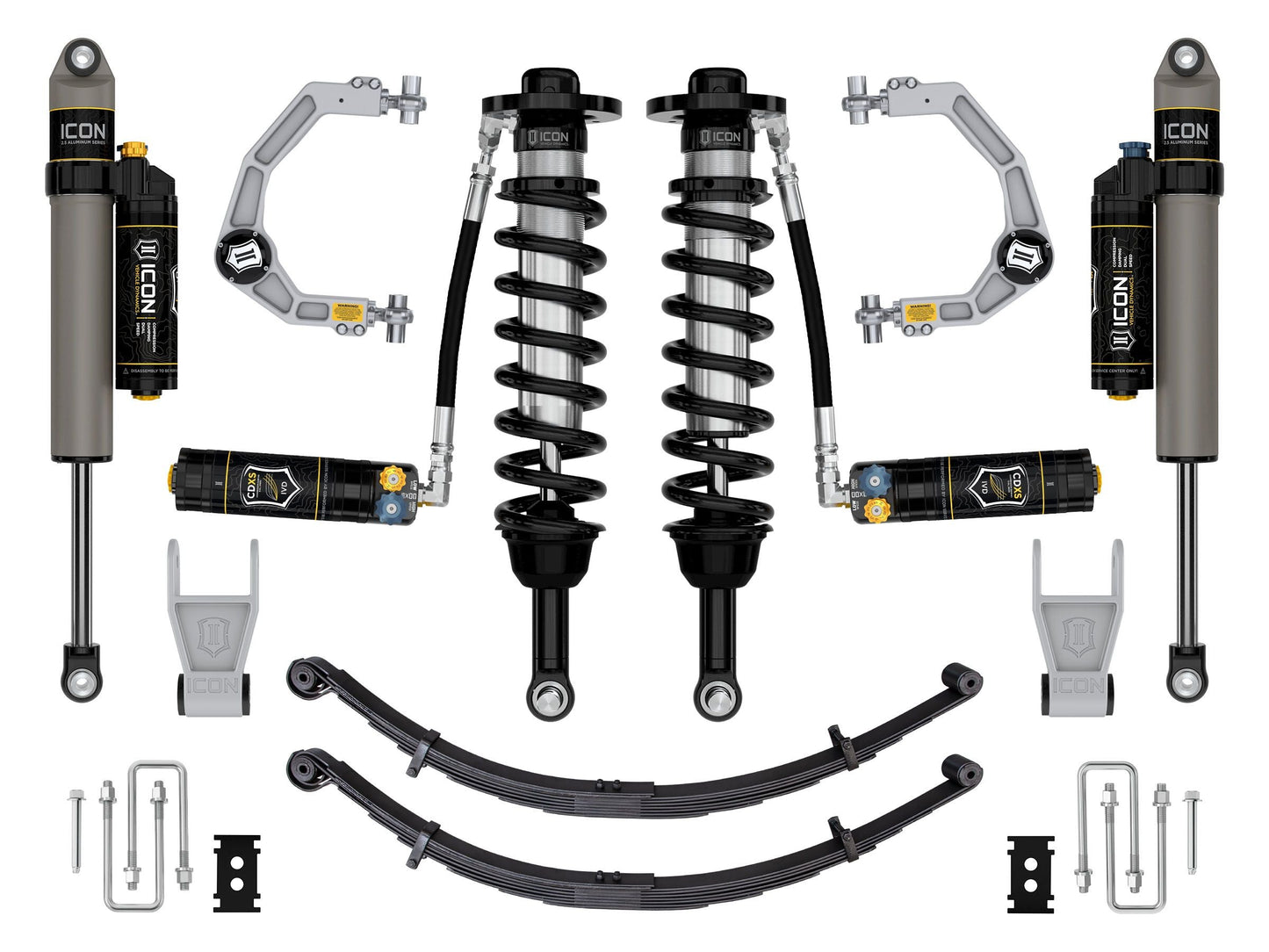 ICON 21-24 Ford F-150 4WD 2.5 Series Stage 4 Billet CDXS Suspension System w/ Leaf Pack