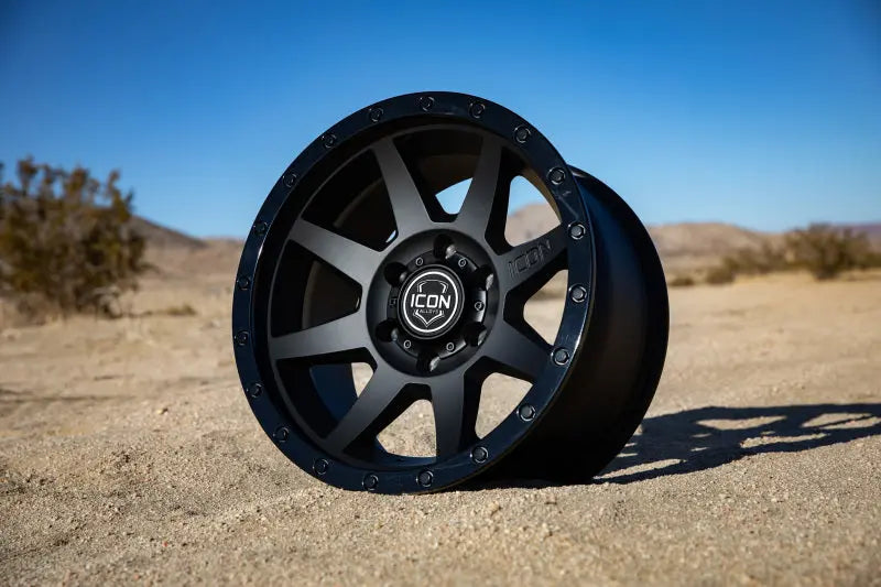 ICON Rebound 17x8.5 5x150 25mm Offset 5.75in BS 110.1mm Bore Double Black Wheel ICON