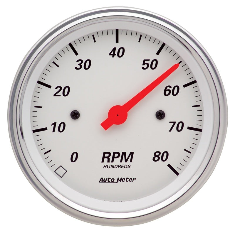 Autometer Arctic White 3 3/8in 8k RPM In Dash Tachometer 1390