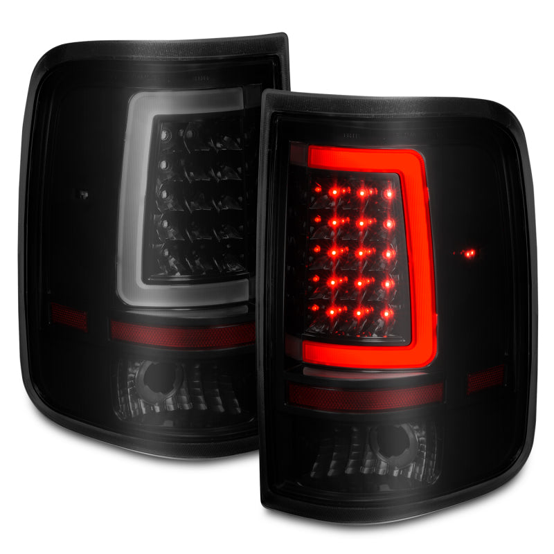 ANZO 2004-2006 Ford F-150 LED Tail Lights w/ Light Bar Black Housing Smoke Lens - eliteracefab.com